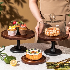 Nuevo Soporte <span class=keywords><strong>para</strong></span> Pastel de Madera de Acacia 2026, con Tapa de Plástico Transparente a Prueba de Polvo, <span class=keywords><strong>para</strong></span> Regalo de Boda o <span class=keywords><strong>Cumpleaños</strong></span> - Product Image 3