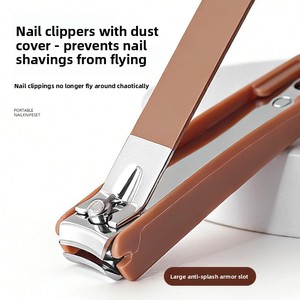 Ensemble de coupe-ongles en plastique compact et portable, résistant aux éclaboussures, 8 pièces ; logo personnalisé via sérigraphie, ensemble de couleurs, manucure/pédicure - Product Image 2