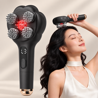 Masseur électrique portatif pour cuir chevelu, 9 niveaux, applicateur d'huile capillaire, peigne, brosse de massage du cuir chevelu avec tête de massage détachable