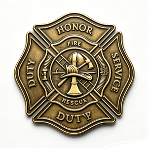<b>Fire</b> Rescue Love Honor Duty Challenge Coin Zinc Alloy 3D Relief Commemorative Bravest Fireman Souvenir Gift - Product Image 5