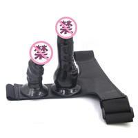 Double Godemichet Strapon Harnais Élastique pour Couples Lesbiens Produit Sexuel