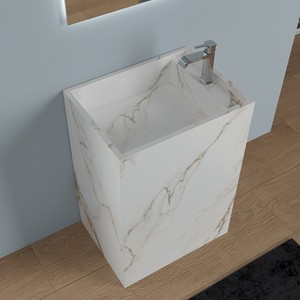Lavabo de pie de una pieza con pedestal, pequeño lavabo con colores intercambiables - Product Image 2