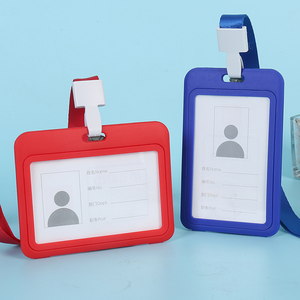 Porte-clés en plastique personnalisé Porte-cartes rigide en PVC Porte-clés Longue lanière Longes de permis de travail avec logo personnalisé - Product Image 1