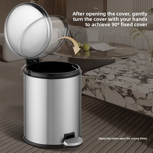 Cubo de Basura para Cocina con Pedal, Diseño Dorado de Acero Inoxidable, Apertura Silenciosa para Baños de Hotel, Inodoros y Lavaderos - Product Image 2