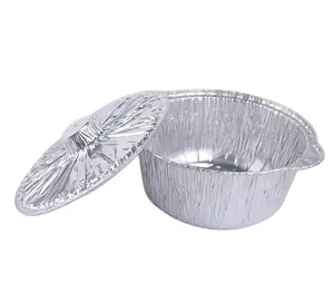 1000ml biodégradable de haute qualité jetable à emporter conteneur de papier d'aluminium feuille alimentaire marmite jetable avec couvercle