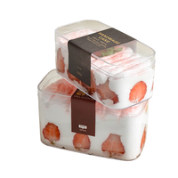 Mini-boîtes à Tiramisu en gros pour boulangerie, emballages en plastique rigide PS, boîtes à emporter transparentes pour pâtisseries, gâteaux, brownies