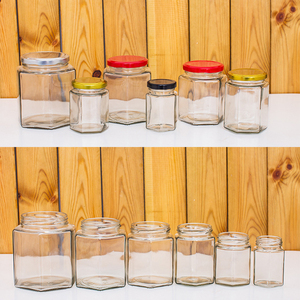 Nguồn Nhà Máy Bán Buôn 45Ml/1.5Oz Ủng Hộ Đảng Ủng Hộ Đảng Lọ Thủy Tinh Hình Lục Giác <span class=keywords><strong>Mini</strong></span> Mật Ong <span class=keywords><strong>Jar</strong></span> Với Nắp Vàng - Product Image 6