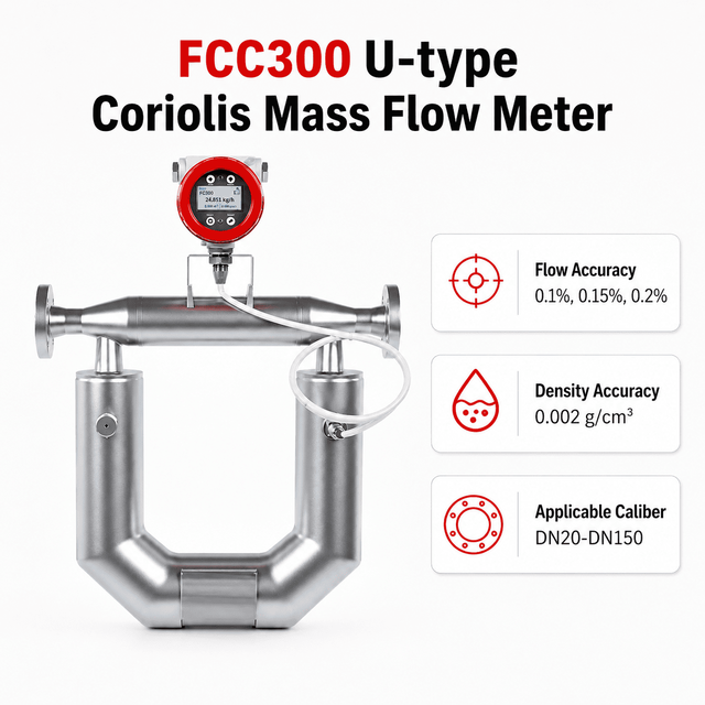Sinomeasure FCC300 U-Type Coriolis Mass Flow Meter for Hydrocarbon and Process Fluid Measurement