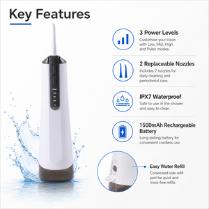 <span class=keywords><strong>Irrigador</strong></span> Bucal Profesional de Alta Presión para Ortodoncia, Implantes y Aparatos Dentales, con Múltiples Modos de Limpieza Profunda - Product Image 2