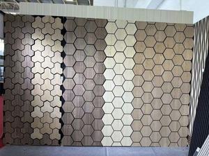Panneau acoustique hexagonal Toomel, décoration murale, décoration intérieure, MDF + fibre de polyester, design 3D personnalisable, isolation phonique, hôtel, flamme - Product Image 2