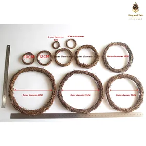 แหวนหวายแบบถักเป็นมิตรต่อสิ่งแวดล้อมทำด้วยมือของตกแต่งวงแหวนรูปต้นองุ่นเถาองุ่นคริสต์มาสแบบขายส่ง - Product Image 2