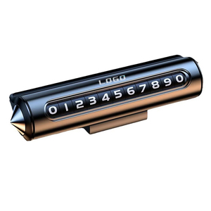 Plaque de stationnement temporaire pour voiture Numéro de voiture Rotation Stop Universel Portable Métal Auto Téléphone Avec Fenêtre Cassée Fonction Accessoires - Product Image 1
