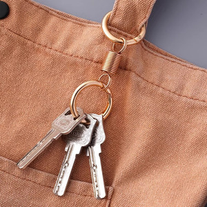 Porte-clés double anneau avancé avec pendentif de ceinture à ressort, design unisexe tendance en alliage de zinc pour clés - Product Image 2