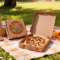 Boîtes d'emballage pliables en kraft pour pizza, personnalisables, jetables, avec compartiments, pour l'emballage alimentaire
