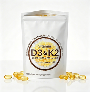 Vitamine D3+<span class=keywords><strong>K2</strong></span> MK-7 10000 UI Sans OGM Formule 2-en-1 Supplément Haute Puissance Soutien du Système Immunitaire 180 Gélules Végétales - Product Image 3