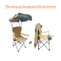 Chaise de plage pliable portable avec auvent et logo personnalisé pour enfants et adultes - Mobilier d'extérieur en métal durable au design côtier