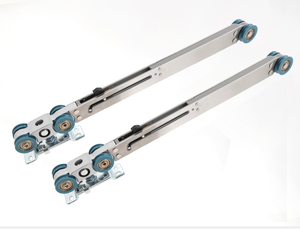 Porte coulissante innovante <span class=keywords><strong>HEBO</strong></span> 3+3 à glissières synchronisées sans rail, cadre en aluminium intérieur, cloison en verre mobile pour cuisine - Product Image 6