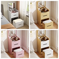 2025 moderne LED éclairé miroir commode vanité bureau pour maquillage MDF bois vanité Table beauté prix de gros chambre ensemble école