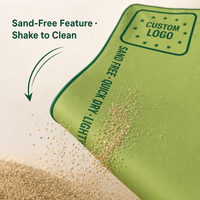 Serviette de plage en polaire double face avec logo personnalisé, 200 GSM, sans sable, séchage rapide, légère, impression personnalisée, OEM, vente en gros
