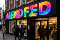 Enseigne LED RGB Contour Lumineuse à Changement de Couleur, Télécommandée et Dimmable, pour Logo de Marque Extérieur de Restaurant
