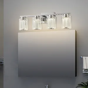 İskandinav Retro duvar aplik aydınlatma tasarım cam kristal lamba gölge 2 3 4 kafaları odası banyo otel makyaj masası aynası duvar lambaları