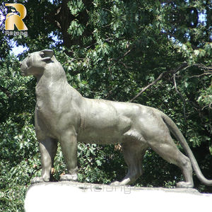 Statue de panthère noire en bronze moderne en fonte de laiton pour jardin extérieur à vendre - Product Image 5