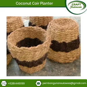 Hot Selling Classic Floor Hanging Hand Carved Lightweight Eco-Friendly Biodegradable <b>Plastic</b> Coconut Husk Coir <b>Planter</b> - Product Image 6