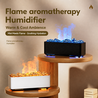 Diffuseur d'arômes en gros à flamme volcanique simulée A20, humidificateur à double pulvérisation USB à brume froide, diffuseur d'huiles essentielles avec télécommande