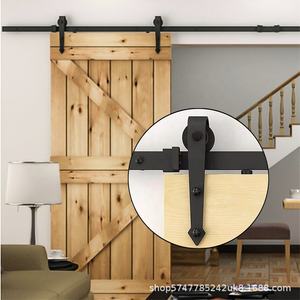 Accessoires de quincaillerie pour portes coulissantes en bois détachables au design moderne Ensemble complet de rails de suspension pour portes de grange <span class=keywords><strong>Rail</strong></span> de guidage coulissant - Product Image 6