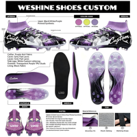 Chaussures de football à tige haute en cuir synthétique, crampons moulés FG, cheville rembourrée, crampons d'entraînement pour terrain ferme et gazon