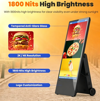 Écran promotionnel autonome pliable étanche FHD 55 pouces pour agences chinoises, affichage numérique alimenté par batterie pour magasins de détail et extérieur