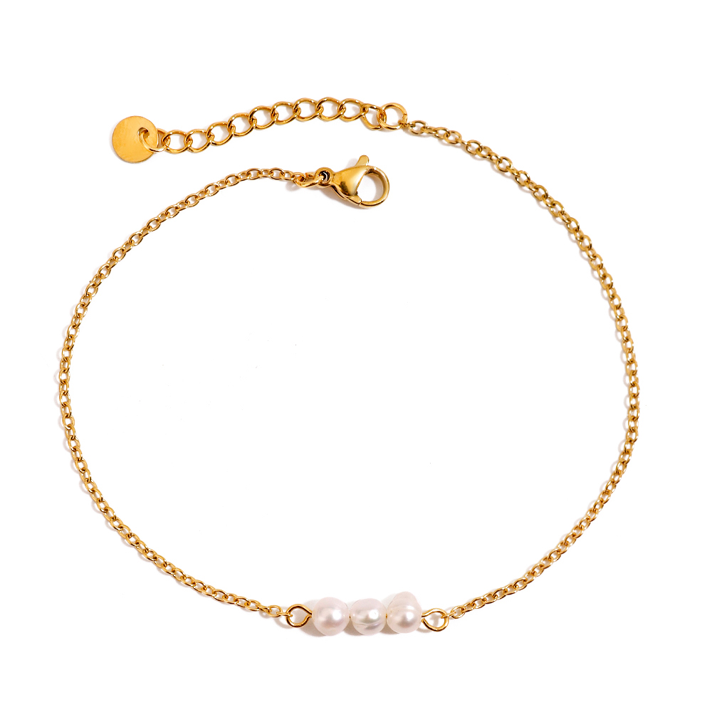 Fine Chain Freshwater Pearl Anklet