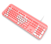 Nouveau clavier d'ordinateur USB filaire personnalisé par le fabricant, coloré, taille standard, touches rondes pour PC