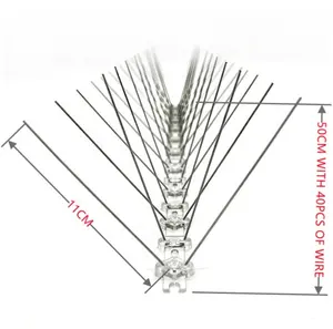 Lutte antiparasitaire en métal 5m/10 pièces pointes d'oiseaux en acier inoxydable polycarbonate pointes de lutte contre les oiseaux 5 broches