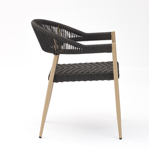Silla de Jardín Apilable, Moderna, de <span class=keywords><strong>Aluminio</strong></span>, Resistente a los Rayos UV y al Agua, Ecológica, con Reposabrazos, para <span class=keywords><strong>Cocina</strong></span>, Villa, Patio, Balcón - Product Image 3