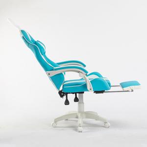 Chaise de jeu E-sport bleu ciel adorable et mignonne pour chambre et bureau, avec oreilles de lapin et repose-pieds - Product Image 6