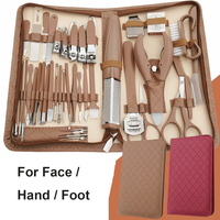 Set Manikur Profesional 42 in 1, Peralatan Manikur & Pedikur dari Baja Anti Karat, Kotak Perjalanan Mewah