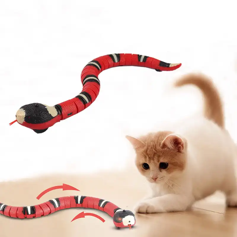 Akıllı algılama interaktif kedi oyuncak için otomatik elektronik yılan kedi Teasering oyun USB şarj edilebilir kedi oyuncak kediler köpekler Pet 1