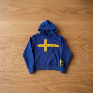 Hoodie court unisexe 450g en polyester/coton bleu avec impression en relief, haute qualité, écologique, streetwear décontracté, rétro, hiver, XXS - Product Image 4