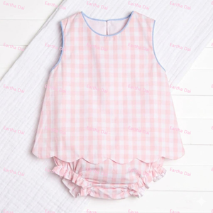 Set Estivo <span class=keywords><strong>per</strong></span> Bambine con Top a Quadretti e Pantaloncini con Volant, Abbigliamento <span class=keywords><strong>per</strong></span> Bambine Piccole - Product Image 2