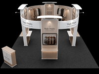 Stand d'exposition en tissu tendu 20x20 pieds avec structure en aluminium, installation sans outils, pour salon professionnel