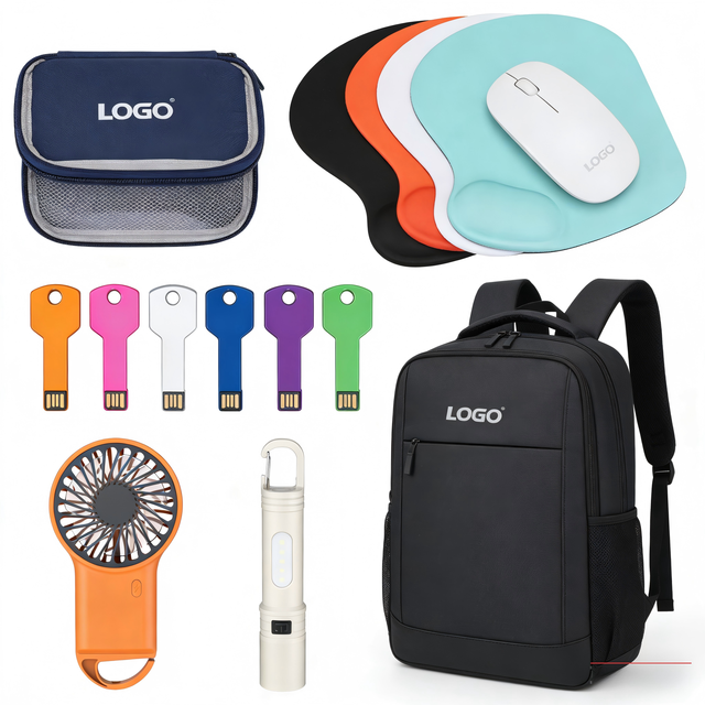 Hong-Fu Promotional Gift Set Personalized Polyester U-disks Logo Backpacks Flashlights Mouse Pads Silk Screen Printed Custom