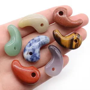 China Factory Direct Sales Natural Gemstone Magatama Pendant Semi-precious Stone Jewelry Supplies