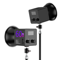 Luz LED de Video COB de 60W y 6700mAh con Salida Continua, Soporte en Forma de U, para Fotografía de Estudio, Transmisión en Vivo, Grabación, Belleza, C60R TLCI