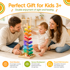 Montessori Holz-Musikbaum-Spielzeug Bunte Kugelbahn Frühkindliche Entwicklung Lernspielzeug für Kinder - Product Image 2