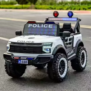 Voiture électrique rechargeable à deux places pour enfants, jouet de voiture de <span class=keywords><strong>police</strong></span> en plastique avec fonction MP3 et télécommande - Product Image 1