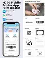 Impresora de Etiquetas Térmica Phomemo M220 de 3 Pulgadas, Máquina para Hacer Etiquetas, Impresora de Etiquetas Adhesivas para Códigos de Barras/Direcciones/Nombres/Pequeñas Empresas