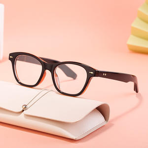 Montures optiques œil-de-chat ZS-98153 pour hommes, monture complète, verres PC anti-lumière bleue, style rétro, montures plano. - Product Image 2