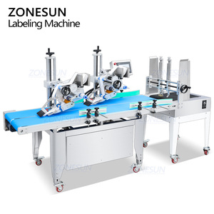 Machine d'étiquetage automatique électrique à deux têtes ZONESUN ZS-TB160P2 pour pochettes, cartons et surfaces planes avec alimentateur à pile - Product Image 6