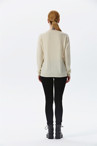 Pull en cachemire 100% pour femmes, col en V, manches longues, pull minimaliste uni, tricoté à la machine, vêtements d'hiver - Product Image 3